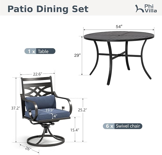 PHI VILLA 7 Pieces Outdoor Dining Set - Image 2