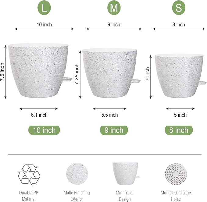 10/9/8 inch Self Watering Pots - Image 3
