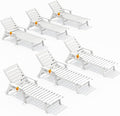SERWALL Patio Chaise Lounge Chair Set of 6, 5 Positions Adjustable Poly Outdoor by SERWALL