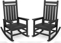 SERWALL Outdoor Rocking Chair Set of 2, HDPE Rocking Chairs by SERWALL