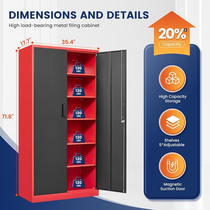 Yizosh Metal Storage Cabinet - Image 3