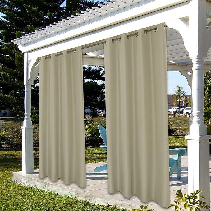BONZER Outdoor Curtains for Patio Water Resistant Heavy Privacy Light Filtering - Image 6