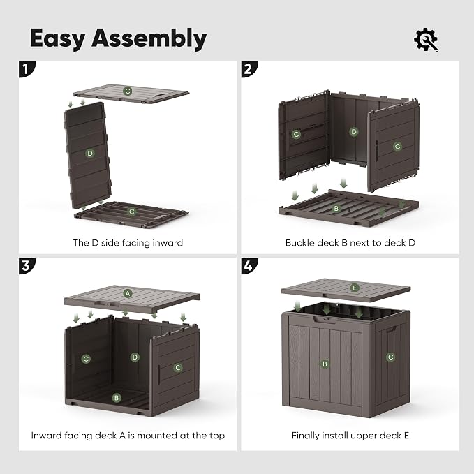 NEWBULIG 31 Gallon Deck Box, Weatherproof Resin Lockable Outdoor Storage - Image 7