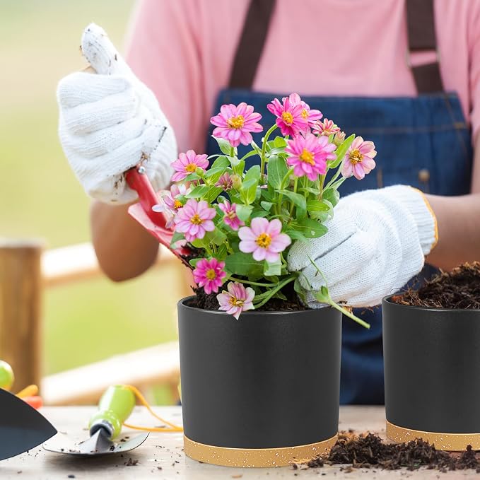 8/7/6 inch Flower Pots, 3 Pack Cylinder Plant Pots - Image 3