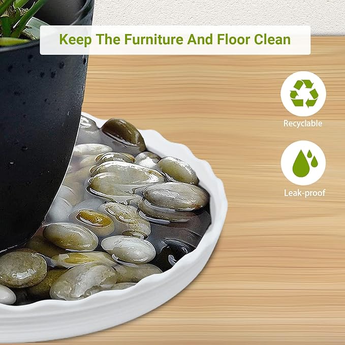 Plant Saucer, 7 Pack 5 Inch Durable Plastic Plant Tray, Drip Tray - Image 6