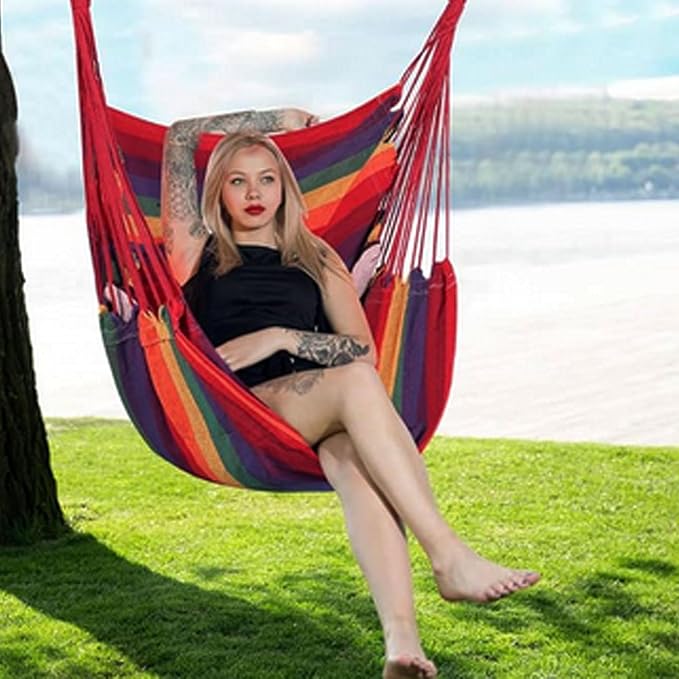 Goutime Hammock Chair, Indoor Hanging Rope Swing, Tree Swinging Chairs - Image 6