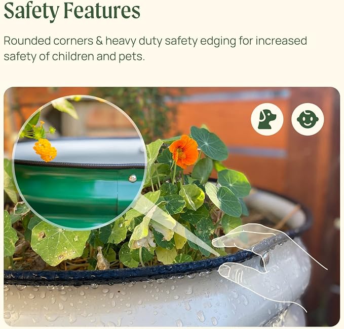 Vego garden 17" Tall 42" Round Raised Garden Bed Metal Raised Bed Planter Box - Image 7