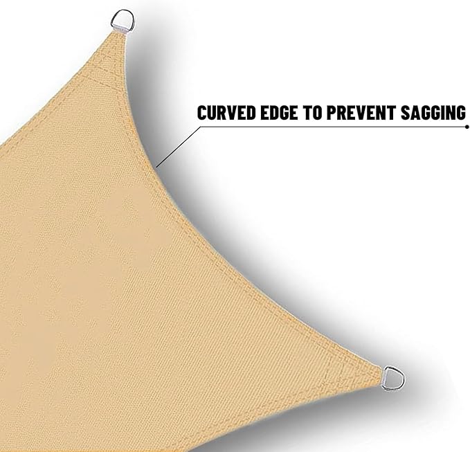 SUNNY GUARD Waterproof Sun Shade Sail 4' x 10' Sand Rectangle UV Block Sunshade - Image 4