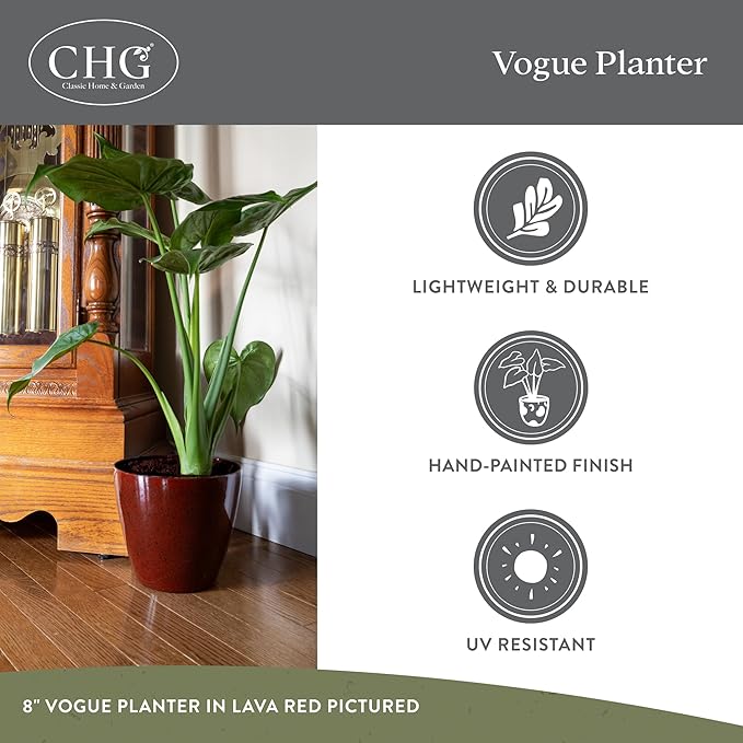 Classic Home and Garden Vogue Planter Pots w/Pottery Quality Finish - Image 4