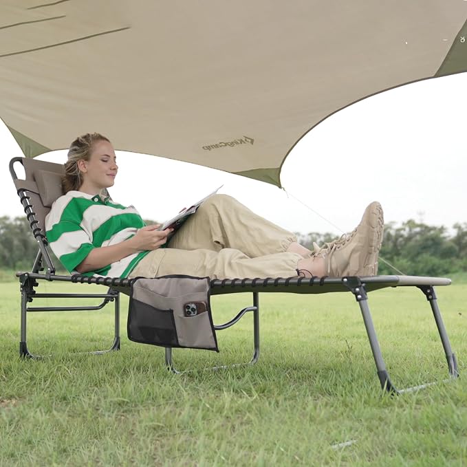 KingCamp Lounge Chair Outdoor, Folding Portable Tanning Chairs Comfy Adjustable - Image 2