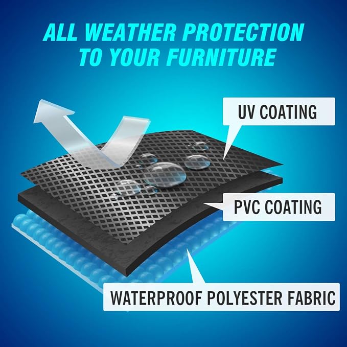 Velway Patio Furniture Cover Outdoor, Waterproof Rectangular Patio Table Chair - Image 7