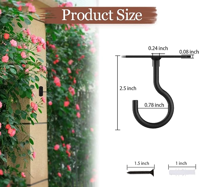 Ceiling Hooks for Hanging Plants 2Pack 2.5in, Wall Plant Hooks for Plants - Image 2