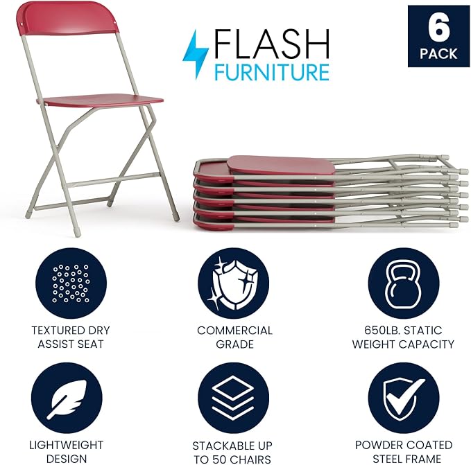 Flash Furniture Hercules Series Plastic Folding Chair - Image 3