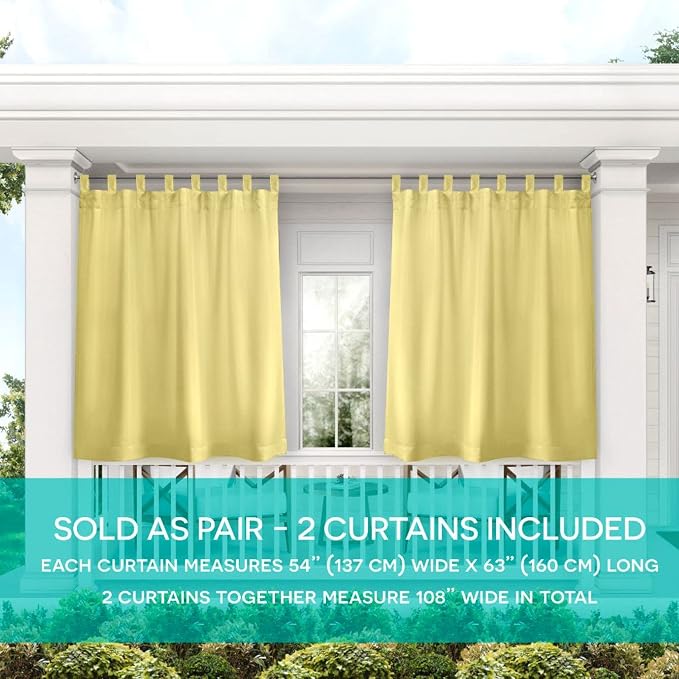 Exclusive Home Cabana Solid Indoor/Outdoor Light Filtering Hook-and-Loop Tab - Image 2