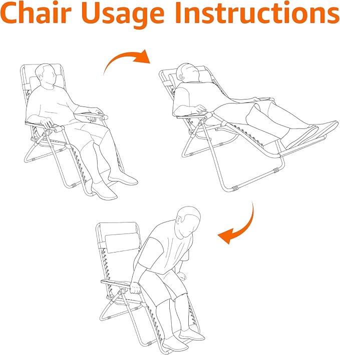 Amazon Basics Outdoor Textilene Adjustable Zero Gravity Folding Reclining - Image 7
