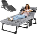 MOPHOTO Folding Chaise Lounge Chair 5-Position, Folding Cot, Heavy Duty Patio by MOPHOTO