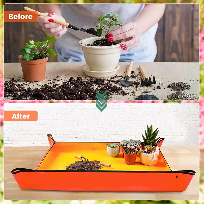 Large Repotting Mat for House Plants Transplanting and Potting Soil Mess Control - Image 2