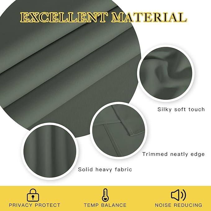 NICETOWN Blackout Doorway Curtain Drape 72 inch Length - Image 4