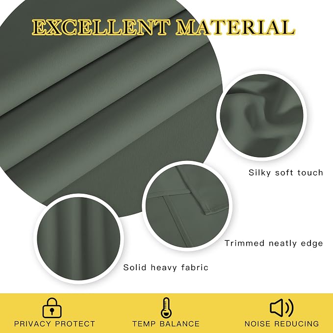 NICETOWN Blackout Curtain for Sliding Glass Door, Grommet Room Divider Curtain - Image 4