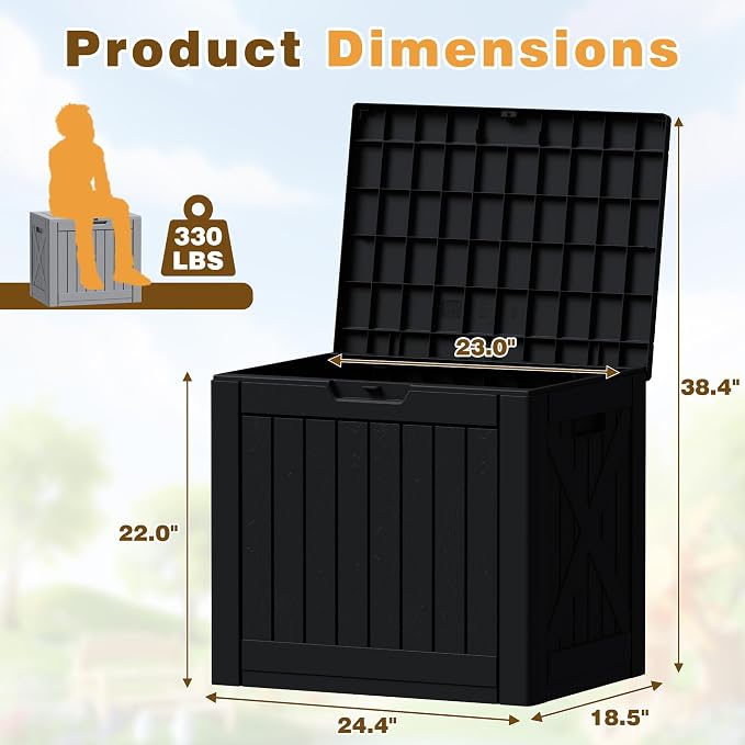 Flamaker Resin Deck Box 40 Gallon Waterproof Outdoor Indoor Storage Box - Image 7