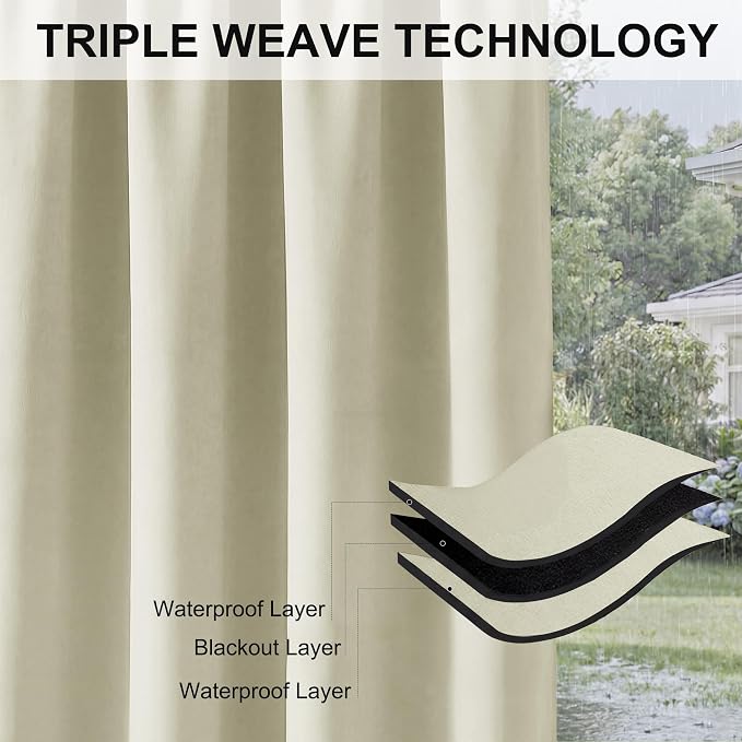 RYB HOME Extra Wide Outdoor Curtains - Image 6