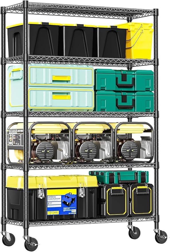 IZEUK Heavy Duty Garage Shelving, 5 Tier Wide Metal Storage Shelf Rack by IZEUK