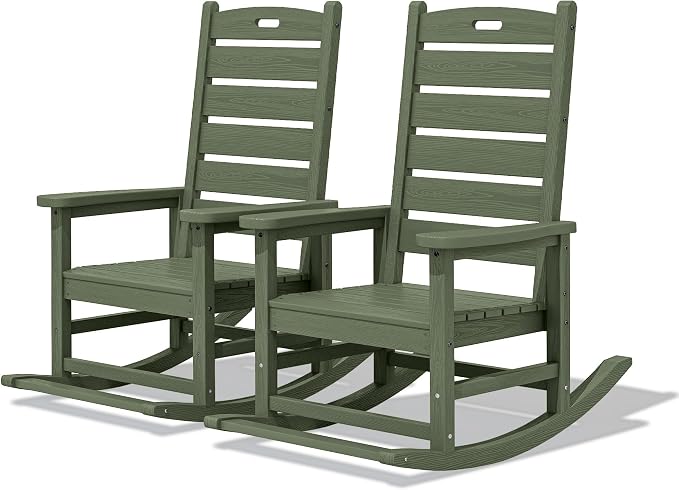 SERWALL Outdoor Rocking Chair Set of 2, Oversized Rocking Chair by SERWALL