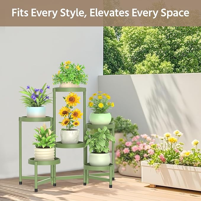 LASZOLA 6 Tiered Folding Plant Stand Indoor - Image 7