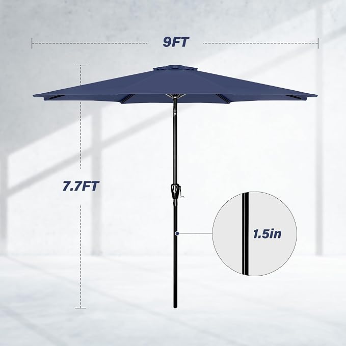 Simple Deluxe 9' Patio Umbrella Outdoor Table Market Yard Umbrella - Image 3
