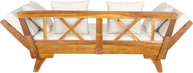 Christopher Knight Home Gary Patio Convertible Couch, Wooden Outdoor Daybed - Image 7