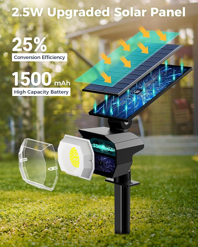 btfarm 2 Pack Solar Spot Lights Outdoor Waterproof IP65, 52 LED Landscape - Image 5