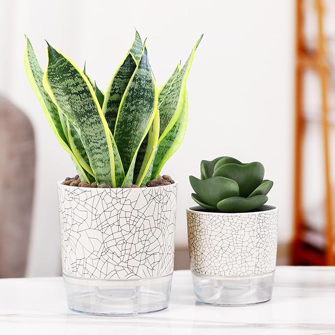 Self Watering Pots for Indoor Plants, Flower Pots, Self Watering Plant Pot-2pcs - Image 5