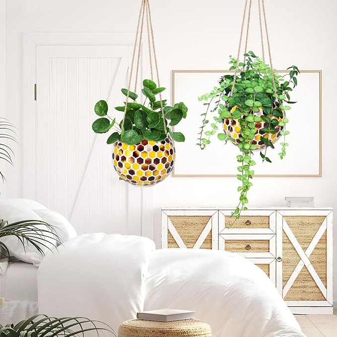 Hanging Planter Mosaic Garden Pot Small Flower Pot - Image 7