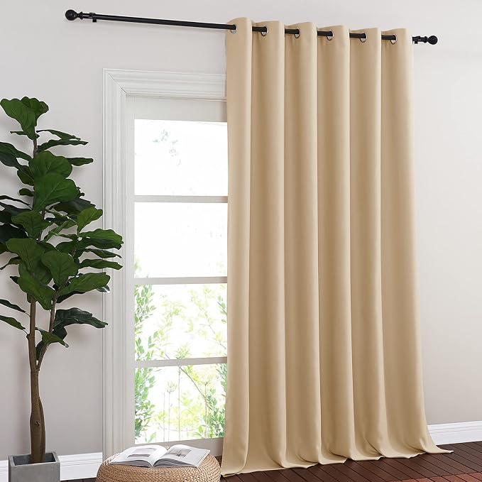 NICETOWN Sliding Door Curtain for Living Room, 1 Panel, Biscotti Beige - Image 2