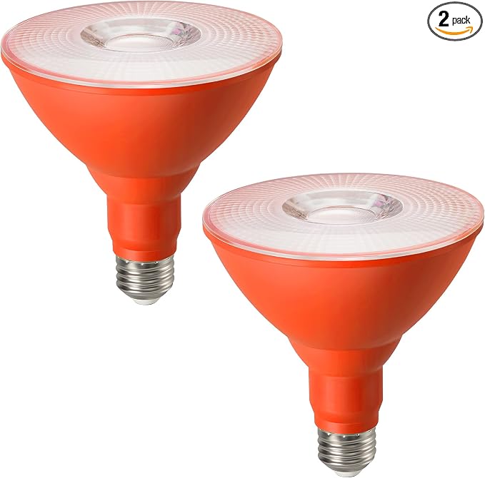 EDISHINE PAR38 Orange LED Flood Light Bulbs Outdoor, Dimmable LED Light Bulb by EDISHINE