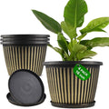 Large-Planter-Indoor-Outdoor Plant Pots, 16 inch 4 Pack Plastic Flower Pots by Myfeegoin