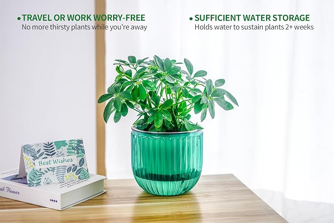 Melphoe 2 Pack Self Watering Hanging Planters Indoor Flower Pots, 6.5 Inch - Image 5