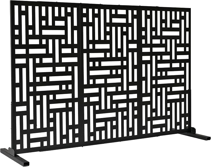 Oakland Living 6 ft. X 4 ft. Black Freestanding Metal Privacy Screen Room - Image 4