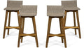 Christopher Knight Home La Brea Outdoor Acacia Wood and Wicker Barstools by ChristopherKnightHome