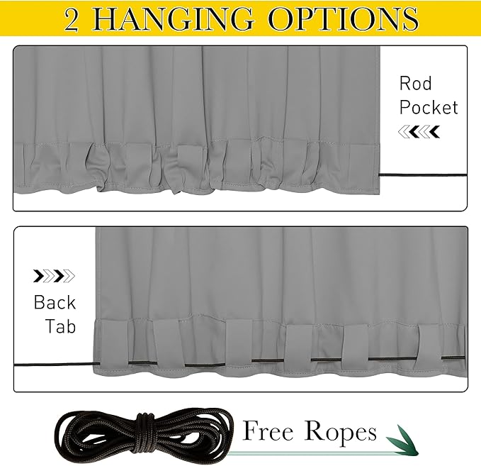 NICETOWN 2 Panels Outdoor Curtains - Image 3