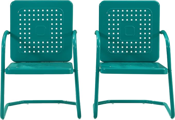 Crosley Furniture Bates 2-Piece Outdoor Chair Set, Retro Metal Patio Chairs - Image 4