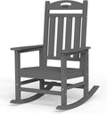 Oversized Outdoor Rocking Chair, HDPE All Weather Resistant Patio Rocking Chair by Suunyn