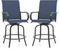 Giantex Set of 2 Swivel Outdoor Bar Stools, All-Weather Bar Height Patio Chairs by Giantex