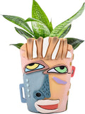 Abstract Face Planters Pots Head, Unique Head Planter by Midogaigai
