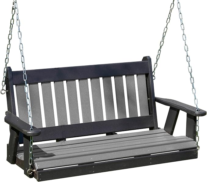 Mission Poly Lumber Wood 5FT Porch Swing Amish Craftsmandship Made in USA HDPE by Unknown