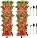 GameXcel Vertical Planter 7 Tier Stackable Planters Garden Planters Strawberry by GameXcel