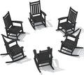 SERWALL HDPE Outdoor Rocking Chair Set of 6, Patio Rocking Chairs by SERWALL