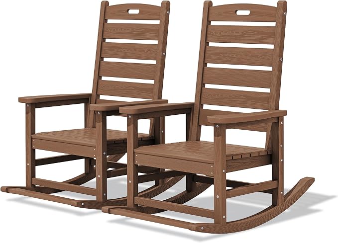 SERWALL Outdoor Rocking Chair Set of 2, Oversized Rocking Chair by SERWALL