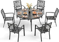 PHI VILLA 7 Pieces Outdoor Round Dining Set by PHIVILLAThepioneerofcomfortablehouseholdsupplies