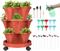 Vertical Planter 3 Tier Stackable Planters Garden Planters Strawberry Herb by GameXcel
